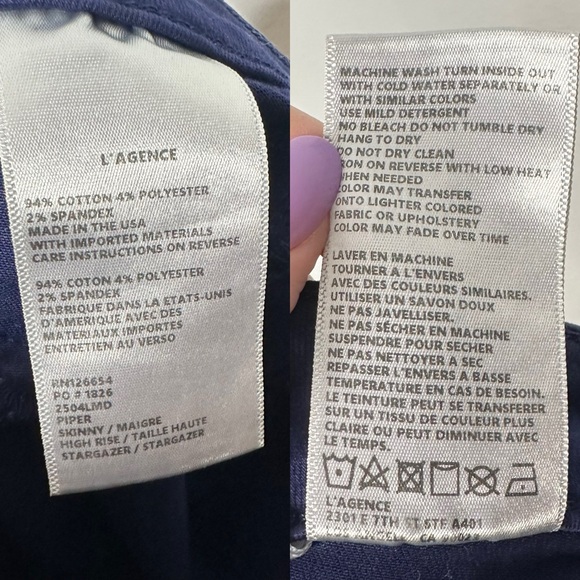 L'AGENCE Piper High Rise Skinny Rinse Jeans Size 28 - Picture 10 of 11